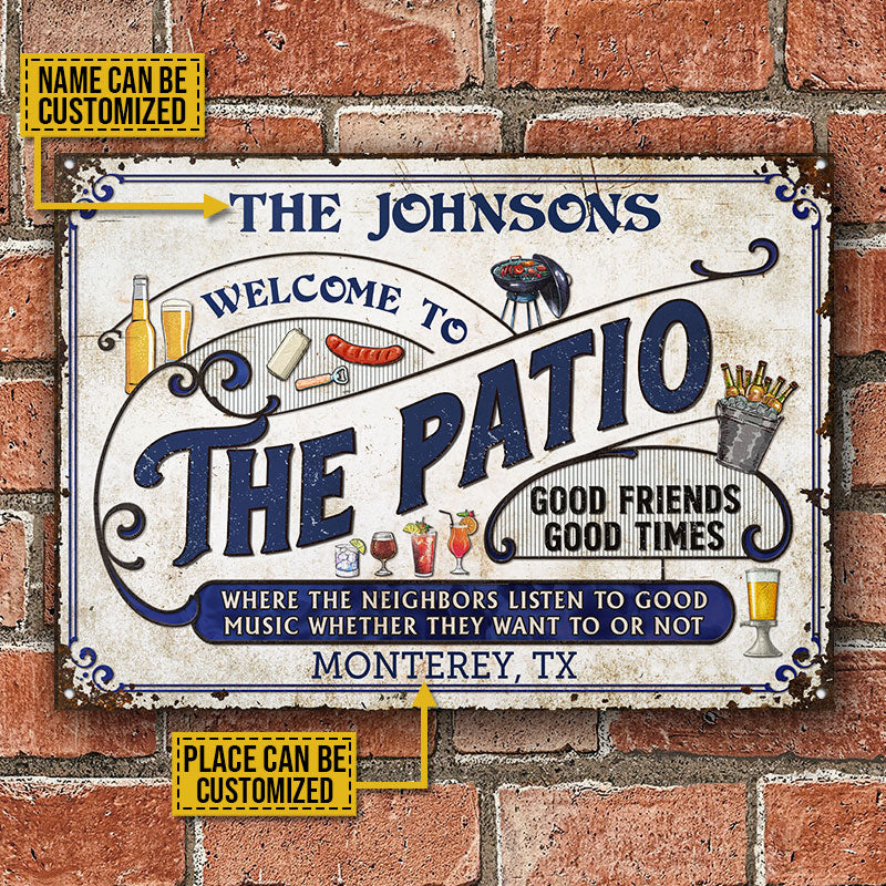 Personalized Patio Grilling Blue Listen To The Good Music Custom Classic Metal Signs