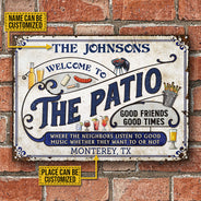 Personalized Patio Grilling Blue Listen To The Good Music Custom Classic Metal Signs