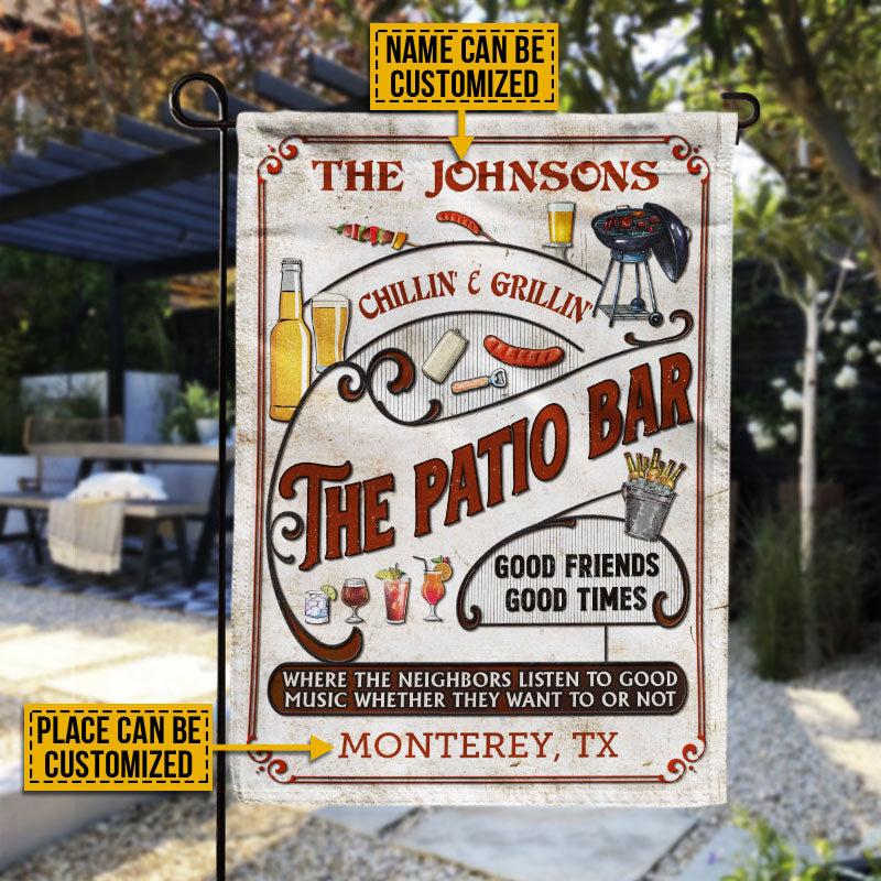 Personalized Patio Grilling Red Listen To The Good Music Chillin Custom Flag