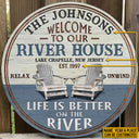 Personalized River House Life Is Better Custom Wood Circle Sign