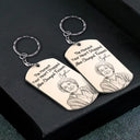 Custom Photo,Memorial,Family,Sad - Custom Photo Pencil Sketch Calendar Memorial The Moment Your Heart Stopped - Personalized Aluminum Keychain