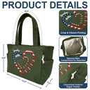 Happy,Gift For Wife,Gift For Yourself,Gift For Women,Gift For Mother,Gift For Grandma - Patriotic Mom And Grandma Sweethearts Embroidery Effect Prints - Personalized Corduroy Tote Bag