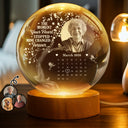 Custom Photo,Memorial,Family,Sad - Custom Photo Calendar The Moment Your Heart Stopped - Personalized Crystal Globe Lamp