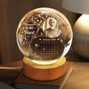 Custom Photo,Memorial,Family,Sad - Custom Photo Calendar The Moment Your Heart Stopped - Personalized Crystal Globe Lamp