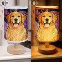 Gift For Wife,Gift For Mother,Gift For Grandma,Gift For Grandparents,Family,Love - Custom Photo Stained Glass Portrait Mom Grandma Parents Family - Personalized Fabric Lamp