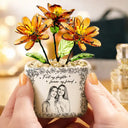 Gift For Mother,Gift For Grandma,Love - Custom Photo Pencil Sketch The Love Between Mother & Daughter Is Forever - Personalized Glass Flower Plant Pot