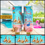 Personalized Swimming Bestie Pools Booze Besties Custom Skinny Tumbler