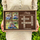 Family,Happy,Parents,Gift For Mother,Gift For Father,Gift For Women,Gift For Men,Gift For Grandpa,Gift For Grandma - Custom Photo Crossword Family Life Begins And Love Never Ends - Personalized Wood Rectangle Sign