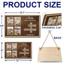 Family,Happy,Parents,Gift For Mother,Gift For Father,Gift For Women,Gift For Men,Gift For Grandpa,Gift For Grandma - Custom Photo Crossword Family Life Begins And Love Never Ends - Personalized Wood Rectangle Sign