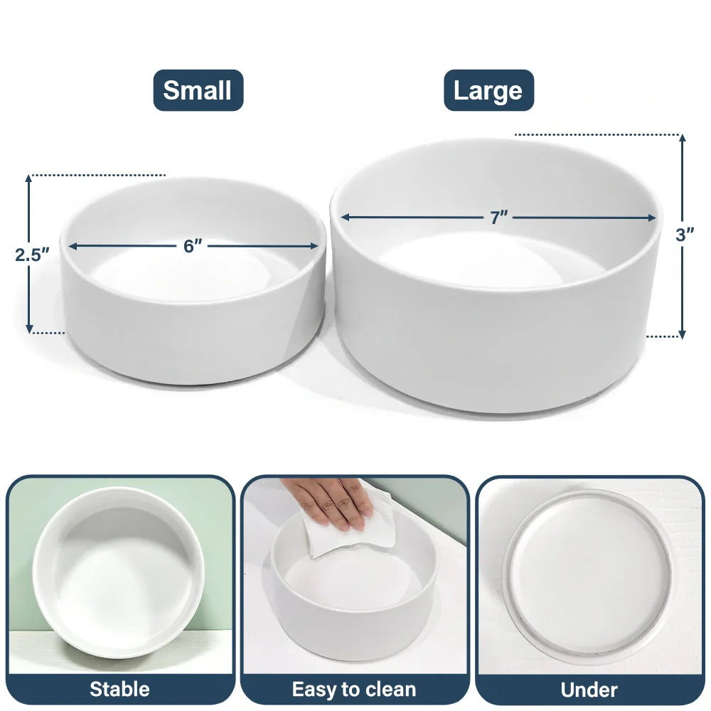 Pet Lovers, Pet Mom, Pet Dad, Pet Couple, Dog Lovers, Cat Lovers - Custom Photo Dog Cat Face With Stripe Pattern - Personalized Pet Bowl