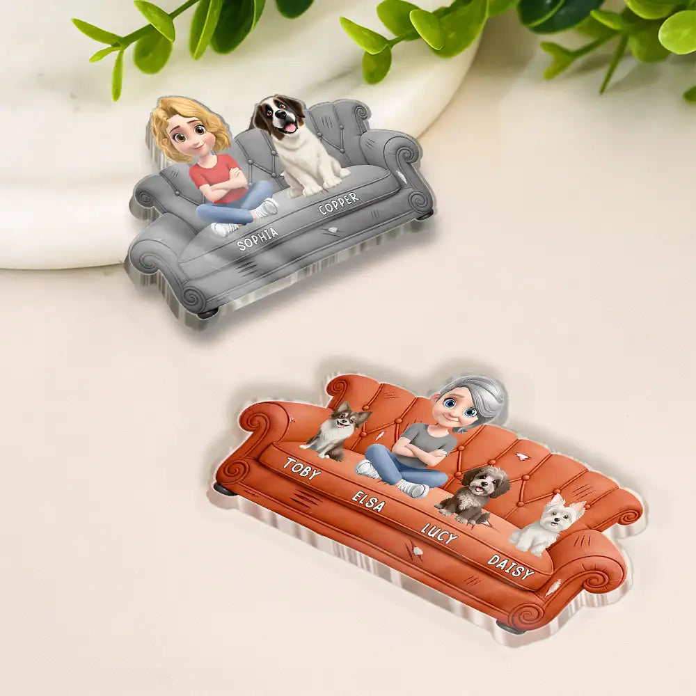 Pet Lovers, Pet Mom, Pet Dad, Pet Couple - Pet Couple Pet Mom And Dad - Personalized Acrylic Fridge Magnet