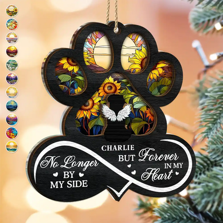 Pet Forever In My Heart Always Loved - Personalized 2-Layered Mix Ornament