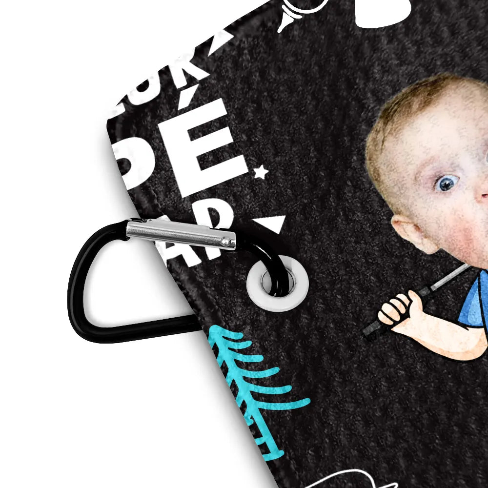 Photo Personnalisable Meilleur Papa Au Par - Serviette De Golf Personnalisée