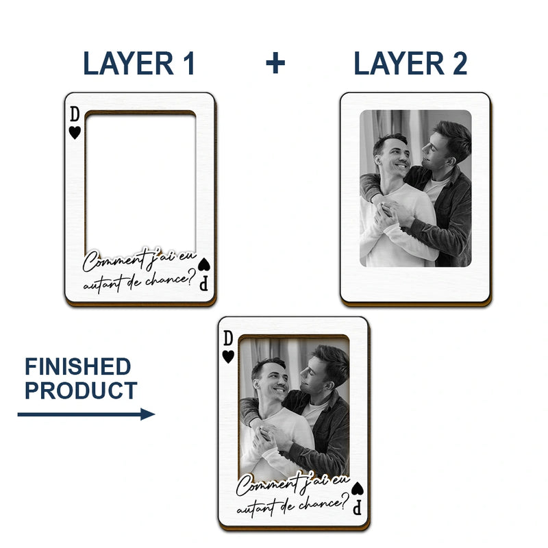 Gift For Couples,Gift For Husband,Gift For Wife,Gift For Boyfriend,Gift For Girlfriend,LGBT,Love,French - Photo Personnalisée Carte À Jouer Conduis Prudemment - Clip De Pare-Soleil De Voiture À Forme Spéciale Personnalisé