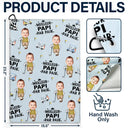 French,Gift For Father,Gift For Grandpa,Happy,Custom Photo,Non-Eng,Sport Dad - Photo Personnalisée Meilleur Papa Par Pair Petit Farceur - Serviette De Golf Personnalisée