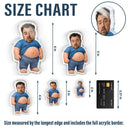 Gift For Father,Humorous,Vector - Poke Dad Bod Belly - Personalized Acrylic Magnet