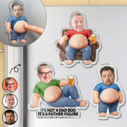Gift For Couples,Gift For Husband,Gift For Boyfriend,Gift For Men,Gift For Father,Non-Eng,Vector,Humorous - Custom Photo Poke Dad Bod Belly - Personalized Squishy Acrylic Fridge Magnet