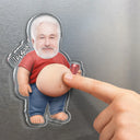Gift For Couples,Gift For Husband,Gift For Boyfriend,Gift For Men,Gift For Father,Non-Eng,Vector,Humorous - Custom Photo Poke Dad Bod Belly - Personalized Squishy Acrylic Fridge Magnet