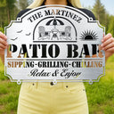 Poolside,Patio,Family - Pool & Patio Sipping Chilling - Personalized Cutout Metal Sign