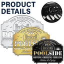 Poolside,Patio,Family - Pool & Patio Sipping Chilling - Personalized Cutout Metal Sign