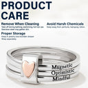 Gift For Yourself,Gift For Women,Gift For Wife,Gift For Girlfriend,Gift For Mother,Gift For Grandma,Gift For Daughter,Gift For Sisters,Gift For Bestie,Love - Positive Affirmations For Self Reminder - Personalized Heart Stacking Rings