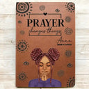 Prayer Changes Things Afro - Personalized Leather Journal