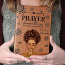 Prayer Changes Things Afro - Personalized Leather Journal