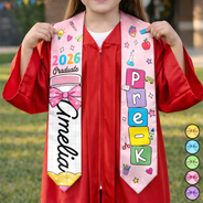 Graduation,Gift For Kids,Gift For Daughter,Adorable - Pre-K Preschool Kindergarten Graduate - Personalized Kid Graduation Stole