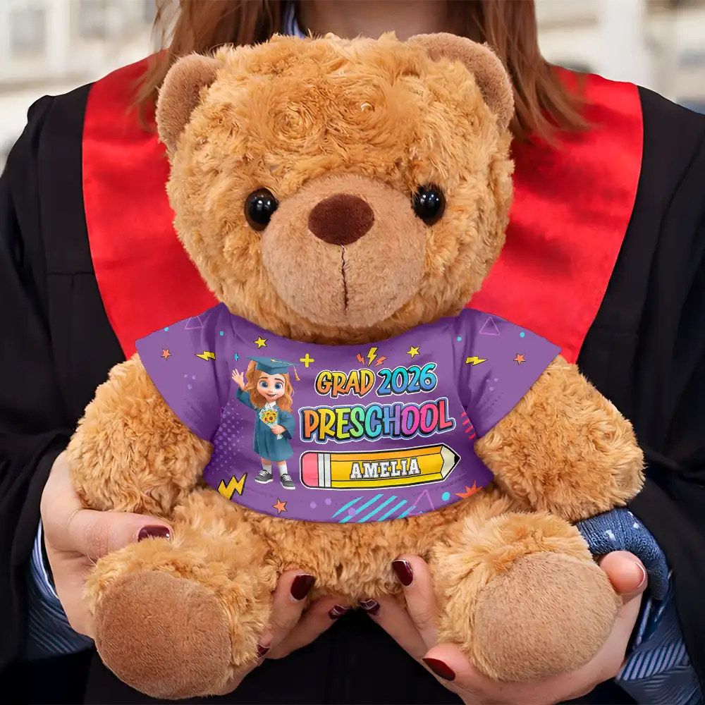 Gift For Kids,Gift For Grandkids,Grandma - Grandkids,Grandpa - Grandkids,Happy,Graduation - Preschool Kindergarten Graduation - Personalized Teddy Bear