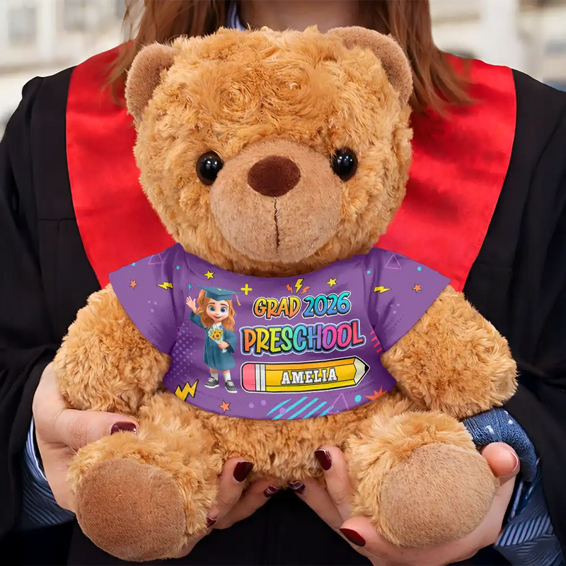 Gift For Kids,Gift For Grandkids,Grandma - Grandkids,Grandpa - Grandkids,Happy,Graduation - Preschool Kindergarten Graduation - Personalized Teddy Bear