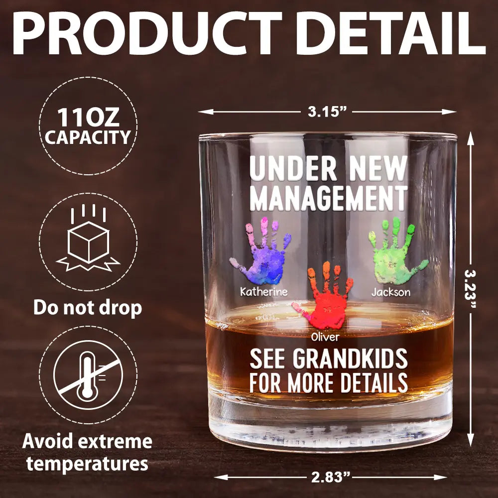 Retirement,Gift For Father,Gift For Grandpa,Non-Eng,Icon,Humorous - Proud Member Of The Retired Club Under New Management - Personalized Whiskey Glass