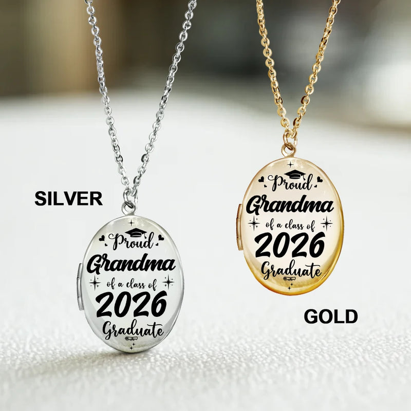Happy,Graduation,Gift For Women,Gift For Men,Gift For Aunt,Gift For Uncle,Gift For Mother,Gift For Grandpa,Gift For Father,Gift For Grandma,Gift For Sibling,Gift For Sisters,Gift For Brothers - Custom Photo Proud Mom Dad Grandma Of Graduate - Personalized Locket Necklace