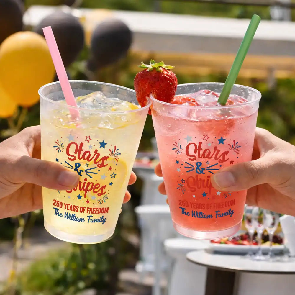 Independence Day,Family,America 250th,Proud - Proud To Be American - Personalized Frosted Cups