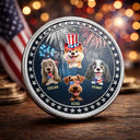 America 250th, Independence Day, Pet Lovers - Proudly Pawtriotic 250 Years Of Freedom Dog Cat - Personalized Commemorative Keepsake Coin
