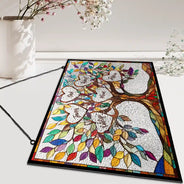 Family,Gift For Mother,Gift For Father,Gift For Grandma,Gift For Grandpa,Grandma - Grandkids,Grandpa - Grandkids,Non-Eng,Icon,Grateful - Family Unbreakable Bond Tree Of Life - Personalized Horizontal Stained Glass Suncatcher