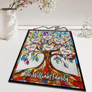 Family,Gift For Mother,Gift For Father,Gift For Grandma,Gift For Grandpa,Grandma - Grandkids,Grandpa - Grandkids,Icon,Grateful - Family Unbreakable Bond Tree Of Life - Personalized Vertical Stained Glass Suncatcher