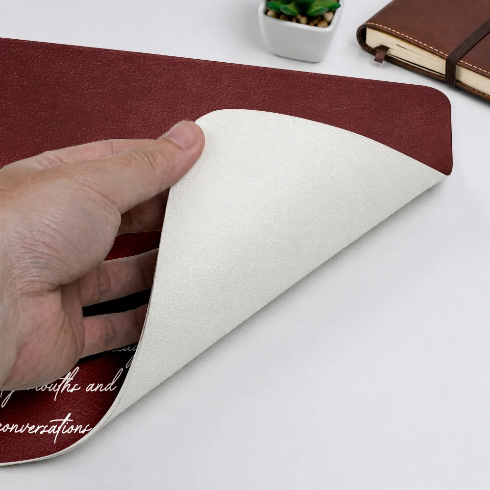 Custom Photo,Gifts For Colleagues,Gift For Bestie,Photo - Pencil Sketch (Bold),Humorous - Custom Photo Bold Sketch The Reason I Don't Punch People At Work - Personalized Leather Desk Mat