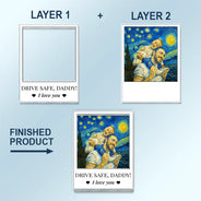 Gift For Father,Gift For Grandpa,Non-Eng,Photo - Starry Night,Adorable - Custom Photo Starry Night Drive Safe Daddy I Love You - Personalized Custom Shaped Acrylic Car Visor Clip