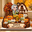 Gift For Grandchildren,Gift For Grandkids,Gift For Grandma,Cozy,Grandma - Grandkids,Vector - Farmhouse Style Grandma's Little Pumpkins - Personalized Custom Shaped Wooden Plaque