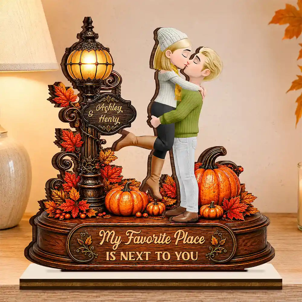 Indoor Decor, Romantic, Gift For Couples, Vector - Autumn Flannel Standing Couple You And Me We Got This - Personalized Custom Shaped Wooden Plaque