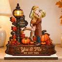 Indoor Decor, Romantic, Gift For Couples, Vector - Autumn Flannel Standing Couple You And Me We Got This - Personalized Custom Shaped Wooden Plaque