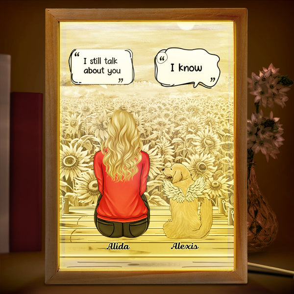 I Miss You - Memorial Gift For Pet Lovers, Dog Mom, Dog Dad, Cat Mom, Cat Dad - Personalized Picture Frame Light Box