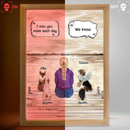 I Miss You - Memorial Gift For Pet Lovers, Dog Mom, Dog Dad, Cat Mom, Cat Dad - Personalized Picture Frame Light Box