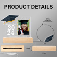Custom Photo Graduation Celebration - Graduation Gift - Personalized 3D Led Light Wooden Base