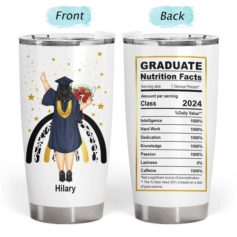 Graduate Nutrition Facts - Graduation Gift - Personalized Tumbler