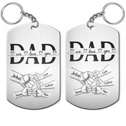 Dad Grandpa We Love You Fist Bump - Gift For Father, Grandfather - Personalized Aluminum Keychain