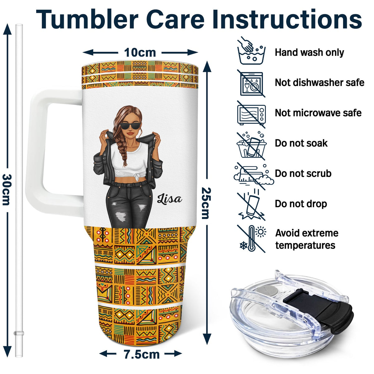 Dope Black Mom - Gift For Mom - Personalized 40oz Tumbler With Straw