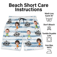 Custom Photo,Gift For Father,Gift For Grandpa,Happy - Custom Photo Best Dad Grandad Ever - Personalised Unisex Beach Shorts