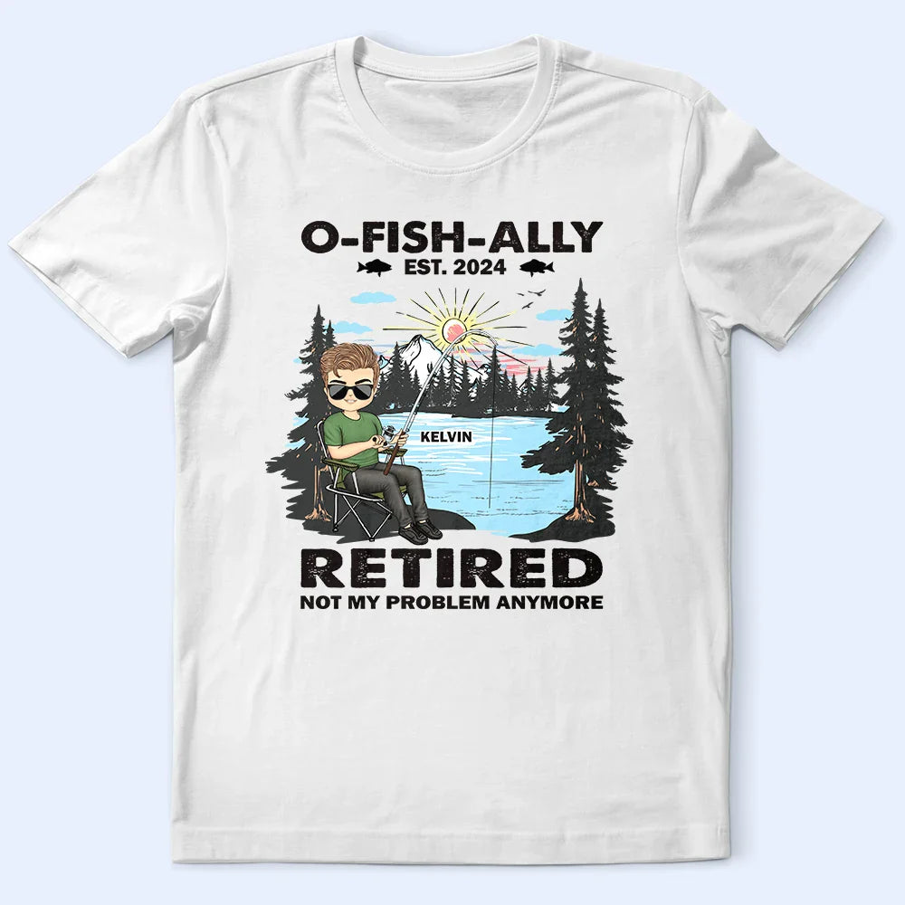 Not My Problem Anymore Vintage Fishing - Personalized T Shirt