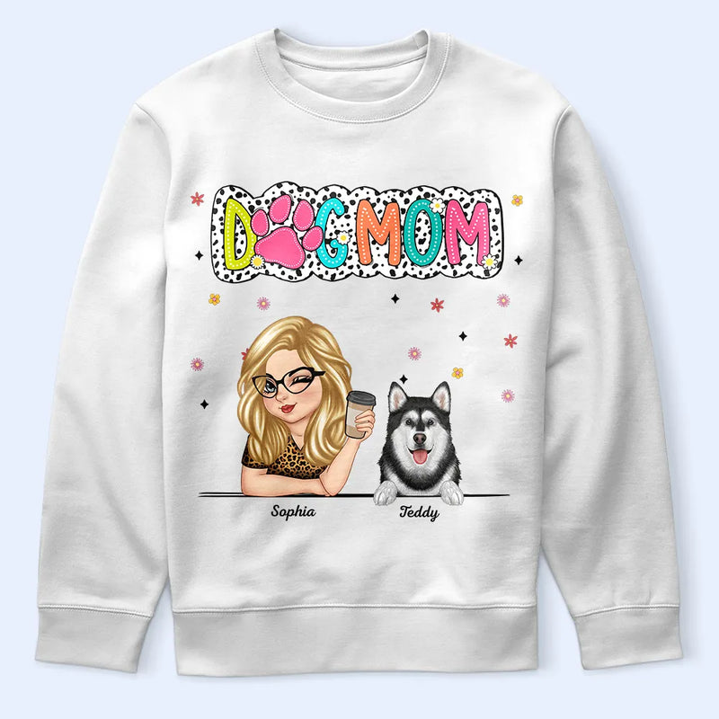 Dog Mom Dog Mum Dalmatian Dots - Personalized T Shirt